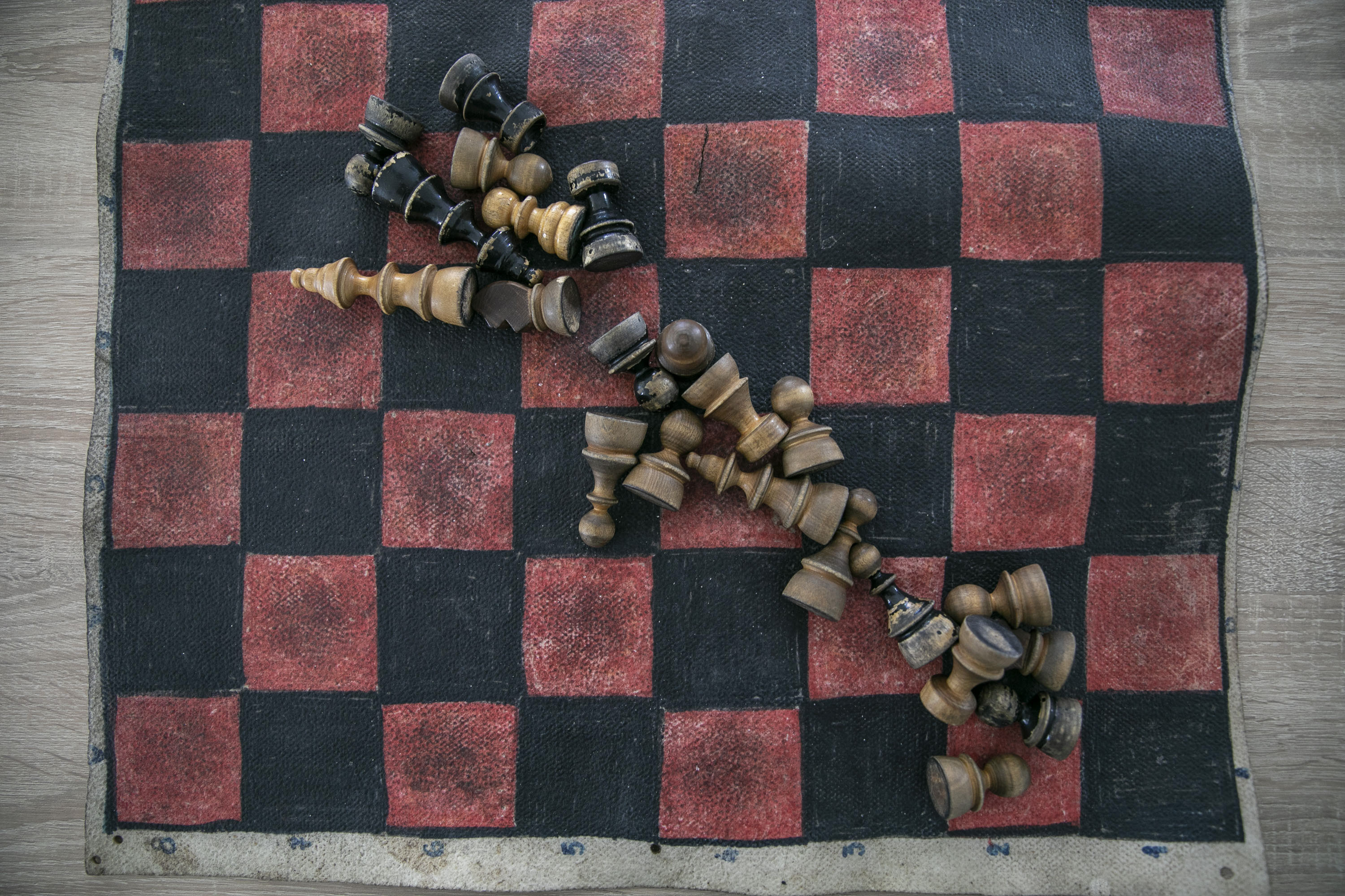 A chess board at the center for elderly in Prishtina